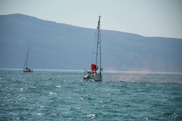 Global Sumud Flotilla activists arrive in Albania VLORE, ALBANIA - AUGUST 21: Boats carrying pro-Palestinian Italian and Albanian activists arrive off the coast of Vlore after sailing from Brindisi, Italy, on August 21, 2026 in Vlore, Albania. Several of the vessels had reportedly been damaged by the Israeli military during the flotilla s previous mission. The activists arrival coincides with the anniversary of the 1991 exodus in which thousands of Albanian refugees reached Italy s Puglia region aboard an overcrowded ship. The group is also expected to support the Flamingo Revolution protest against the reported sale of a beach in Zvernec for a tourism project allegedly linked to Ivanka Trump and Jared Kushner. Olsi Shehu Anadolu Vlore  Copyright: x2026xAnadoluxOlsixShehux