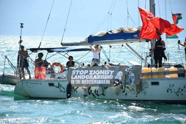 Global Sumud Flotilla activists arrive in Albania VLORE, ALBANIA - AUGUST 21: Boats carrying pro-Palestinian Italian and Albanian activists arrive off the coast of Vlore after sailing from Brindisi, Italy, on August 21, 2026 in Vlore, Albania. Several of the vessels had reportedly been damaged by the Israeli military during the flotilla s previous mission. The activists arrival coincides with the anniversary of the 1991 exodus in which thousands of Albanian refugees reached Italy s Puglia region aboard an overcrowded ship. The group is also expected to support the Flamingo Revolution protest against the reported sale of a beach in Zvernec for a tourism project allegedly linked to Ivanka Trump and Jared Kushner. Olsi Shehu Anadolu Vlore  Copyright: x2026xAnadoluxOlsixShehux