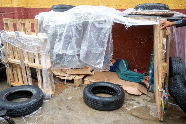 The humanitarian crisis in Ceuta continues. Migrants camped out in the Tarajal warehouses, August 21, 2026, in Ceuta, Spain. Ceuta continues to face a serious humanitarian crisis following the historic mass influx of more than 70,000 migrants who swam across the Tarajal on July 30 and 31. Although the current police deployment and border reinforcement by Moroccan authorities have succeeded in curbing the influx, the autonomous city continues to face a serious humanitarian, health, and security crisis. August 21, 2026, Spain  Copyright: xMarcosxMorenox 7724448