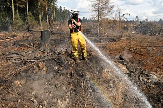 Fire in the Belgian High Fens 21 08 2026 HAUTES FAGNES, BELGIUM - AUGUST 21 : Fire in the Belgian High Fens «The worst fire in Belgium s history» (Signal de Botrange) & visites encadrées par les services d intervention on August 21, 2026 in Hautes Fagnes, Belgium, 21 08 2026 Hautes Fagnes Belgium  Copyright: xDidierxLebrunx