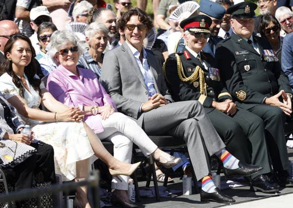 August 21, 2026, Ottawa, On, CANADA: Governor General Louise Arbour, former prime minister Justin Trudeau and Chief of the Defence Staff Gen. Jennie Carignan watch the opening ceremony of Thunderhead, the 2SLGBTQI+ National Monument, in Ottawa, Friday, Aug. 21, 2026. Ottawa CANADA  - ZUMAc35_ 20260821_zaf_c35_036 Copyright: xPatrickxDoylex
