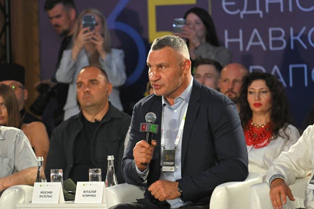 Kyiv city head Vitali Klitschko attends the 35 Years of Restored Independence: Unity Around the Flag National Roundtable, organised by the Kyiv Security Forum, ahead of Ukraine’s 35th Independence Day, Kyiv, Ukraine, August 21, 2026. (Photo by Yevhen Kotenko Ukrinform) National roundtable marking 35 years of Ukraine’s independence  Copyright: xYevhenxKotenkox