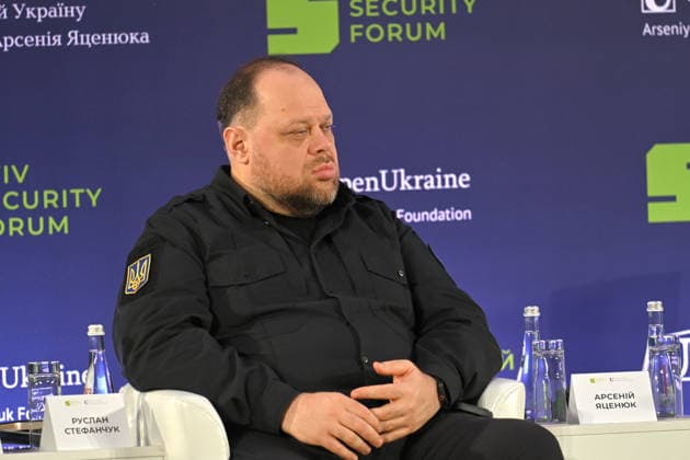 Speaker of the Ukrainian Parliament Ruslan Stefanchuk attends the 35 Years of Restored Independence: Unity Around the Flag National Roundtable, organised by the Kyiv Security Forum, ahead of Ukraine’s 35th Independence Day, Kyiv, Ukraine, August 21, 2026. (Photo by Yevhen Kotenko Ukrinform) National roundtable marking 35 years of Ukraine’s independence  Copyright: xYevhenxKotenkox