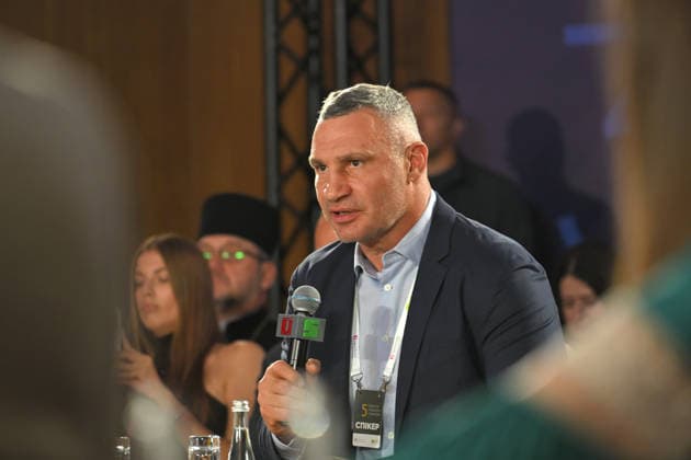 Kyiv city head Vitali Klitschko attends the 35 Years of Restored Independence: Unity Around the Flag National Roundtable, organised by the Kyiv Security Forum, ahead of Ukraine’s 35th Independence Day, Kyiv, Ukraine, August 21, 2026. (Photo by Yevhen Kotenko Ukrinform) National roundtable marking 35 years of Ukraine’s independence  Copyright: xYevhenxKotenkox