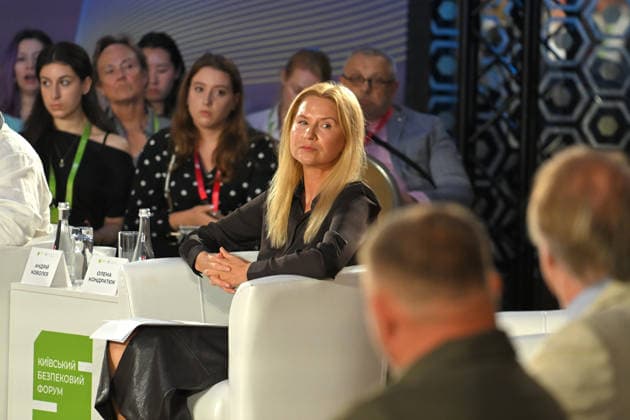 Deputy Speaker of the Ukrainian Parliament Olena Kondratiuk attends the 35 Years of Restored Independence: Unity Around the Flag National Roundtable, organised by the Kyiv Security Forum, ahead of Ukraine’s 35th Independence Day, Kyiv, Ukraine, August 21, 2026. (Photo by Yevhen Kotenko Ukrinform) National roundtable marking 35 years of Ukraine’s independence  Copyright: xYevhenxKotenkox