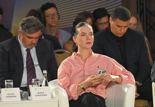 Journalist Yanina Sokolova attends the 35 Years of Restored Independence: Unity Around the Flag National Roundtable, organised by the Kyiv Security Forum, ahead of Ukraine’s 35th Independence Day, Kyiv, Ukraine, August 21, 2026. (Photo by Yevhen Kotenko Ukrinform) National roundtable marking 35 years of Ukraine’s independence  Copyright: xYevhenxKotenkox
