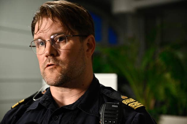 FAGERSTA, SVERIGE 20260821 Polisens presstalesperson Magnus Jansson Klarin da Fagersta kommun och polisen haller pressträff med anledning av skoldadet mot Brinellskolan tidigare under dagen, där flera personer ska ha skadats av en man med svärd. FAGERSTA SVERIGE x10080x *** FAGERSTA, SWEDEN 20260821 Police press spokesperson Magnus Jansson Klarin, along with Fagersta Municipality and the police, held a press conference regarding the school attack on Brinell School earlier today, in which several people were reportedly injured by a man wielding a sword. FAGERSTA, SWEDEN x10080x  Copyright: xFredrikxSandberg TTx POLISINSATS SKOLA FAGERSTA Df0zv6e2Nes