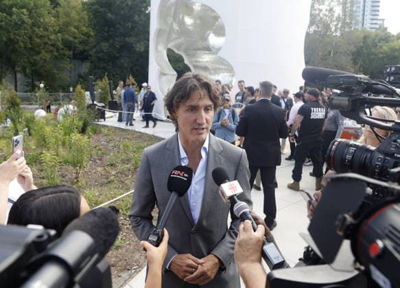 August 21, 2026, Ottawa, On, CANADA: Former prime minister Justin Trudeau speaks to media following the opening ceremony of Thunderhead, the 2SLGBTQI+ National Monument, in Ottawa, Friday, Aug. 21, 2026. Ottawa CANADA  - ZUMAc35_ 20260821_zaf_c35_074 Copyright: xPatrickxDoylex