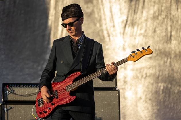 Triggerfinger live at Vilar de Mouros Festival - 21 Aug 2026 Bassist Paul Van Bruystegem of the Belgian rock band Triggerfinger performs during the fourth day of the Vilar de Mouros Festival. Vilar de Mouros Portugal Copyright: xDiogoxBaptistax xSOPAxImagesx DB_Triggerfinger20260820_001
