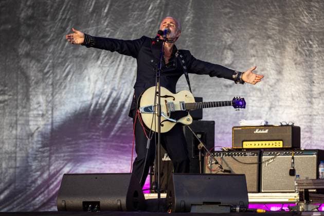 Triggerfinger live at Vilar de Mouros Festival - 21 Aug 2026 Lead singer and guitarist Ruben Block of the Belgian rock band Triggerfinger performs during the fourth day of the Vilar de Mouros Festival. Vilar de Mouros Portugal Copyright: xDiogoxBaptistax xSOPAxImagesx DB_Triggerfinger20260820_011