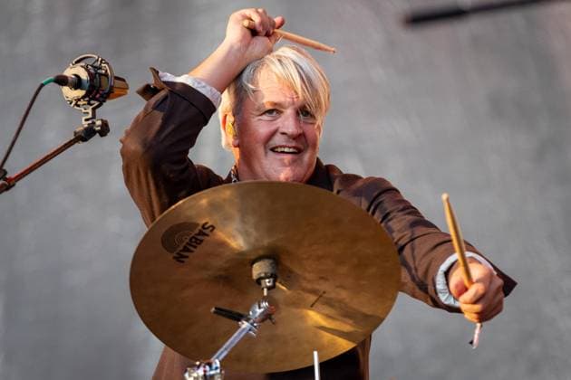 Triggerfinger live at Vilar de Mouros Festival - 21 Aug 2026 Drummer Mario Goossens of the Belgian rock band Triggerfinger performs during the fourth day of the Vilar de Mouros Festival. Vilar de Mouros Portugal Copyright: xDiogoxBaptistax xSOPAxImagesx DB_Triggerfinger20260820_021