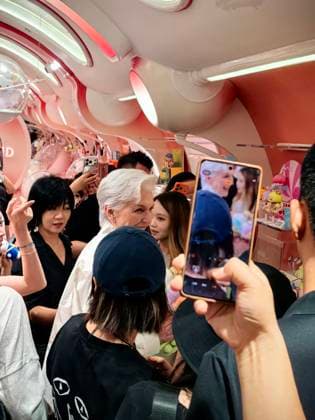 SHANGHAI, CHINA - AUGUST 22: American author and model Maye Musk shops for blind boxes at a MINISO store on Nanjing Road Pedestrian Street on August 22, 2026 in Shanghai, China.  Copyright: xVCGx 111661421184