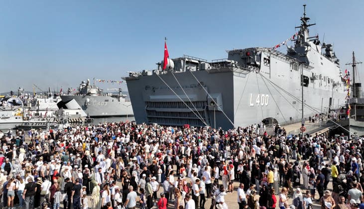 TEKNOFEST Blue Homeland KOCAELI, TURKIYE - AUGUST 22: People continue to visit the TEKNOFEST Blue Homeland at the Golcuk Naval Shipyard Command in Kocaeli, Turkiye, on August 22, 2026. Organized under the main leadership of the Turkish National Defense Ministry and the Turkish Technology Team Foundation (T3 Foundation), with Anadolu as the Global Communication Partner, the event showcases Turkiye s maritime power, defense capabilities, and indigenous technologies. Gathering technology and defense industry enthusiasts around a maritime focus, the festival will welcome visitors through August 23. Ali Atmaca Anadolu Kocaeli Turkey. Editorial use only. Please get in touch for any other usage.  Copyright: x2026xAnadoluxAlixAtmacax