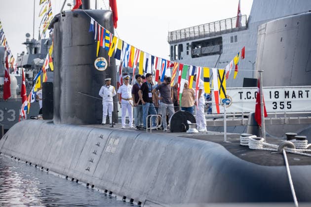 TEKNOFEST Blue Homeland KOCAELI, TURKIYE - AUGUST 22: People continue to visit the TEKNOFEST Blue Homeland at the Golcuk Naval Shipyard Command in Kocaeli, Turkiye, on August 22, 2026. Organized under the main leadership of the Turkish National Defense Ministry and the Turkish Technology Team Foundation (T3 Foundation), with Anadolu as the Global Communication Partner, the event showcases Turkiye s maritime power, defense capabilities, and indigenous technologies. Gathering technology and defense industry enthusiasts around a maritime focus, the festival will welcome visitors through August 23. Ibrahim Yozoglu Anadolu Kocaeli Turkey. Editorial use only. Please get in touch for any other usage.  Copyright: x2026xAnadoluxIbrahimxYozoglux