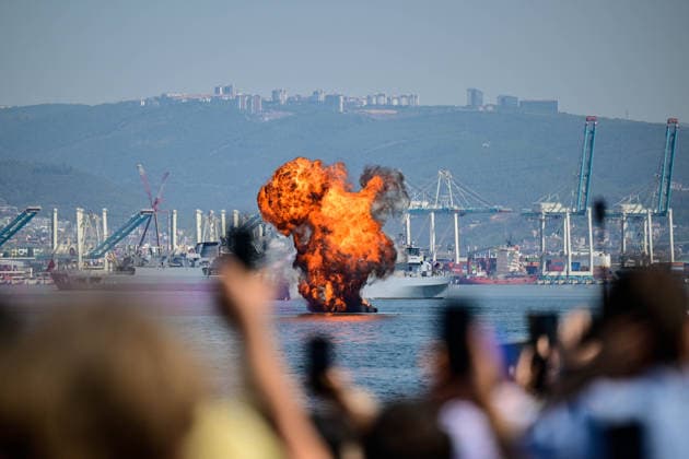 TEKNOFEST Blue Homeland KOCAELI, TURKIYE - AUGUST 22: TEKNOFEST Blue Homeland continues at the Golcuk Naval Shipyard Command in Kocaeli, Turkiye, on August 22, 2026. Organized under the main leadership of the Turkish National Defense Ministry and the Turkish Technology Team Foundation (T3 Foundation), with Anadolu as the Global Communication Partner, the event showcases Turkiye s maritime power, defense capabilities, and indigenous technologies. Gathering technology and defense industry enthusiasts around a maritime focus, the festival will welcome visitors through August 23. Cem Tekkesinoglu Anadolu Kocaeli Turkey. Editorial use only. Please get in touch for any other usage.  Copyright: x2026xAnadoluxCemxTekkesinoglux