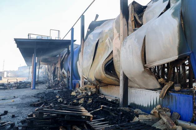 RUSSIA, MELITOPOL - AUGUST 22, 2026: A store of the DIY and building materials suffers damage following a Ukrainian military strike. Alexander Polegenko TASS  96460566
