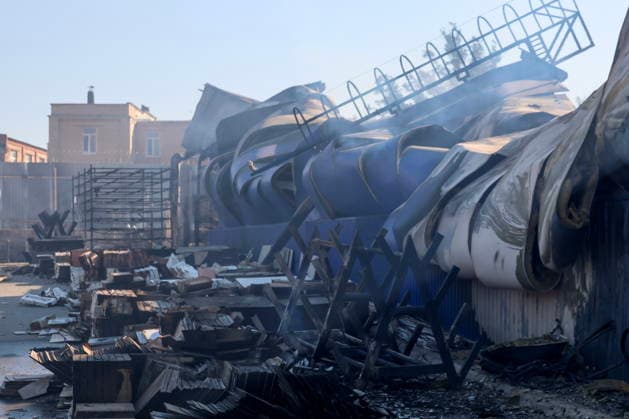 RUSSIA, MELITOPOL - AUGUST 22, 2026: A store of the DIY and building materials suffers damage following a Ukrainian military strike. Alexander Polegenko TASS  96460572