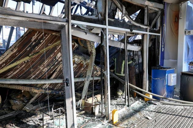 RUSSIA, MELITOPOL - AUGUST 22, 2026: A store of the DIY and building materials suffers damage following a Ukrainian military strike. Alexander Polegenko TASS  96460586