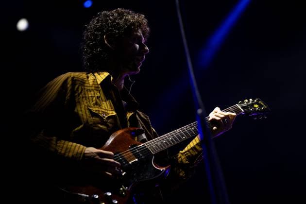 Icelandic blues?rock band Kaleo performs in Vilar de Mouros, Portugal - 22 Aug 2026 Guitarist Rubin Pollock of the Icelandic blues?rock band Kaleo performs during the fourth day of the Vilar de Mouros Festival. Vilar de Mouros Portugal Copyright: xDiogoxBaptistax xSOPAxImagesx DB_KALEO20260821_010