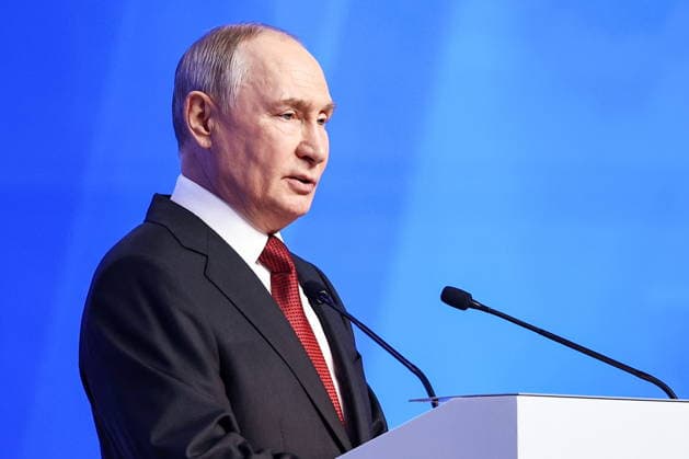 RUSSIA, MOSCOW - AUGUST 22, 2026: Russia s President Vladimir Putin addresses a plenary session as part of Stage 2 of the United Russia Party s Congress ahead of the 2026 Russian State Duma election, at Megasport Sports Palace Moscow Russia  - ZUMAt113 20260822_zaa_t113_104 Copyright: xMikhailxTereshchenkox