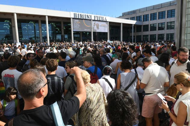 August 22, 2026, Rimini, Rome, Italy: A large crowd attended the visit of Pope Leo XIV on the second day of the 47th edition of the Communion and Liberation Meeting entitled The Love that Moves the Sun and the Other Stars , Rimini, 22 08 2026 Rimini Italy  - ZUMAa289 20260822_zia_a289_024 Copyright: xNicoloroxGiuseppex xAgfx