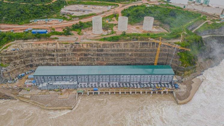 Opening ceremony of Julius Nyerere Hydropower Station in Tanzania STIEGLER S GORGE, TANZANIA - AUGUST 22: (----EDITORIAL USE ONLY -MANDATORY CREDIT - EGYPTIAN CABINET HANDOUT - NO MARKETING NO ADVERTISING CAMPAIGNS - DISTRIBUTED AS A SERVICE TO CLIENTS----) A view of the giant Julius Nyerere hydroelectric power plant and dam, built by Egypt on the Rufiji River to generate hydroelectric power, in Stiegler s Gorge area, Tanzania on August 22, 2026. Egyptian Cabinet Handout Anadolu Stiegler s Gorge Tanzania. Editorial use only. Please get in touch for any other usage.  Copyright: x2026xAnadoluxEgyptianxCabinet Handoutx