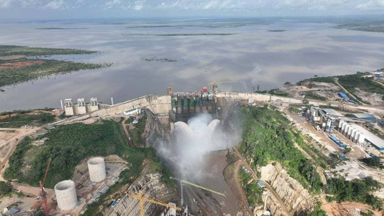 Opening ceremony of Julius Nyerere Hydropower Station in Tanzania STIEGLER S GORGE, TANZANIA - AUGUST 22: (----EDITORIAL USE ONLY -MANDATORY CREDIT - EGYPTIAN CABINET HANDOUT - NO MARKETING NO ADVERTISING CAMPAIGNS - DISTRIBUTED AS A SERVICE TO CLIENTS----) A view of the giant Julius Nyerere hydroelectric power plant and dam, built by Egypt on the Rufiji River to generate hydroelectric power, in Stiegler s Gorge area, Tanzania on August 22, 2026. Egyptian Cabinet Handout Anadolu Stiegler s Gorge Tanzania. Editorial use only. Please get in touch for any other usage.  Copyright: x2026xAnadoluxEgyptianxCabinet Handoutx