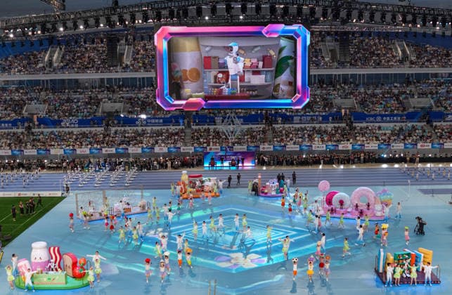 (260822) -- BEIJING, Aug. 22, 2026 -- Humanoid robots and artists perform during the opening ceremony of the 2nd World Humanoid Robot Games in Beijing, capital of China, Aug. 22, 2026. ) (SP)CHINA-BEIJING-WORLD HUMANOID ROBOT GAMES-OPENING CEREMONY (CN) SunxFei 