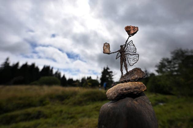 The Land and Art festival draws artists from the Czech Republic and Germany - sculptors, woodcarvers, photographers, painters and others who can contribute to the revitalization of the abandoned settlement in Konigsmuhle or King s Mill in Haj, Czech-German border, Czech Republic, August 22, 2026. The event includes workshops, lectures and film screenings focussing on the landscape and history of this area. In most cases, the works of art made here are linked to the history of Konigsmuhle. (CTKxPhoto SlavomirxKubes) CTKPhotoP2026082203401  CTKPhotoP2026082203401
