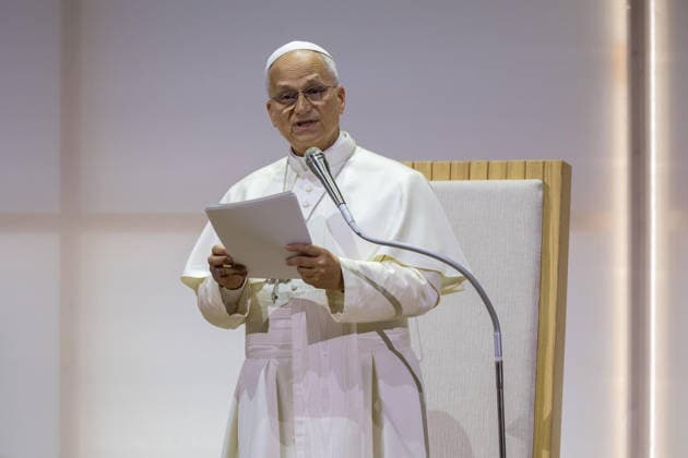 August 22, 2026, Rimini: Papa Leone XIV durante la visita al Meeting di Cl, alla Fiera di Rimini, 22 agosto 2026. Pope Leo XIV during a visit to Cl Meeting in Rimini, Italy, 22 August 2026. ANSA FABRIZIO ZANI Rimini  - ZUMAa110 20260822_zaf_a110_060 Copyright: xFabrizioxZani PasqualexBovex