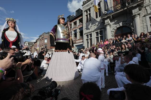 the 2026 edition of the Ducasse festivities with the marriage of the two giants, Monsieur et Madame Goliath , in Ath, on Saturday 22 August 2026.  NICOLASxMAETERLINCK 184002391