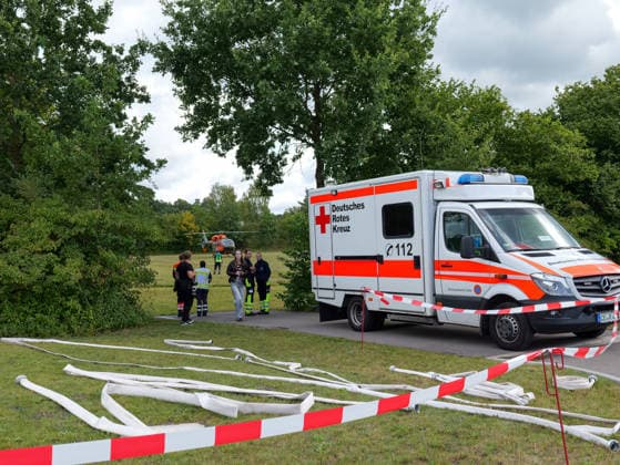 Großübung MTFEx 2026 in Celle Medical Task Forces aus Niedersachsen üben Großschadenslage auf dem Gelände des Niedersächischen Landesamtes für Brand- und Katastrophenschutz. *** MTFEx 2026 Large-Scale Exercise in Celle: Medical Task Forces from Lower Saxony conduct a large-scale disaster response drill on the grounds of the Lower Saxony State Office for Fire and Disaster Protection Copyright: xBerndxGüntherx