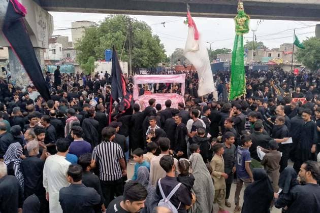 August 22, 2026, Pakistan: Shiite Mourners Commemorate Death of Hazrat Imam Hasan al-Askari (A.S) in Chup-Tazia Procession at Golimar, Karachi Pakistan  - ZUMAas3_ 20260822_zaf_as3_020 Copyright: xPPIx