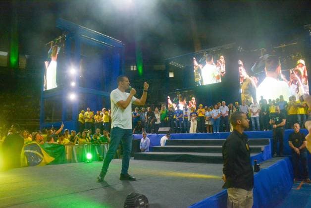 RECORD DATE NOT STATED Flavio Bolsonaro (PL) Maracanazinho RJ Rio de Janeiro (RJ), 08 22 2026 - Campaign Electoral Flavio Bolsonaro RJ - The then presidential candidate Flavio Bolsonaro participated in the launch of Douglas Ruas s electoral campaign for governor of the state of Rio de Janeiro RJ. The event brings together thousands of supporters at the Maracanazinho stadium, Maracana neighborhood, northern zone of Rio de Janeiro, (22) August 2026.(Foto: Fausto Maia Thenews2 imago images) Flavio Bolsonaro (PL) Maracanazinho RJ  Copyright: xFaustoxMaiax