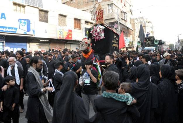 August 22, 2026, Pakistan: Shiite Mourners Participate in Chup-Tazia Procession to Commemorate Hazrat Imam Hasan Al-Askari (A.S) in Hyderabad on August 22, 2026 Pakistan  - ZUMAas3_ 20260822_zaf_as3_026 Copyright: xPPIx