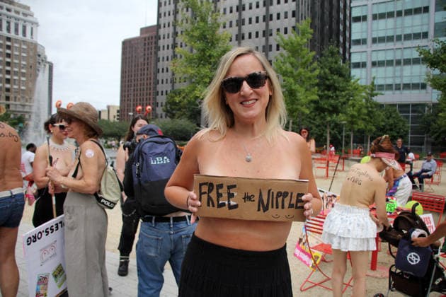 August 22, 2026, Philadelphia, Pennsylvania, U.S.A: Philadelphia, Pennsylvania August 22, 2026.-- GoTopless, a women s rights organization, will geld its first civil rights march in Philadelphia, PA to claim women s constitutional right to go topless in public based on gender equality. The event marks the 19th annual GoTopless Day, held across the U.S. and internationally. Philadelphia U.S.A - ZUMAc272 20260822_znp_c272_014 Copyright: xEmilyxCotlerx