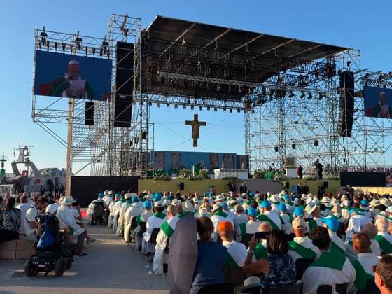 RECORD DATE NOT STATED IPA87700726 - Rimini: Pope Leo XIV’s Mass on the beach at Piazzale Boscovich in front of about 25,000 faithful  Copyright: xx xx 87700726
