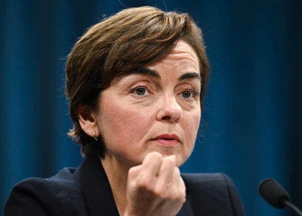 August 22, 2026, Montreal, Pq, Canada: Quebec Premier Christine Frechette speaks during a news conference in Montreal, on Saturday, Aug. 22, 2026. Montreal Canada  - ZUMAc35_ 20260822_zaf_c35_032 Copyright: xGrahamxHughesx