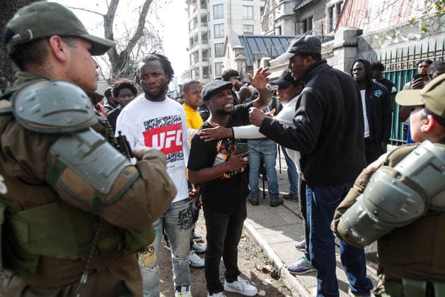 Santiago, August 22, 2026 The Haitian Embassy in Santiago is stormed by Haitian citizens due to issues with embassy staff and excessive fees for the paperwork required to work in Chile. Diego Martin Aton Chile, Aton 1182709 jpeg  Copyright: DIEGOxMARTIN ATONxCHILE