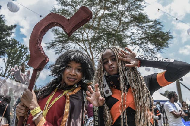 Nairobi Comic-Con Festival NAIROBI, KENYA - AUGUST 22: Youth dressed in costumes and accessories representing popular comic book and anime characters pose at the Carnivore Grounds in Nairobi, Kenya, on August 22, 2026, during the Nairobi Comic-Con (NAICCON). The annual pop culture festival brought together comic fans, gamers, cosplayers, and digital creators from across the region to celebrate creative arts, gaming tournaments, and comic book culture. Gerald Anderson Anadolu Nairobi Kenya. Editorial use only. Please get in touch for any other usage.  Copyright: x2026xAnadoluxGeraldxAndersonx