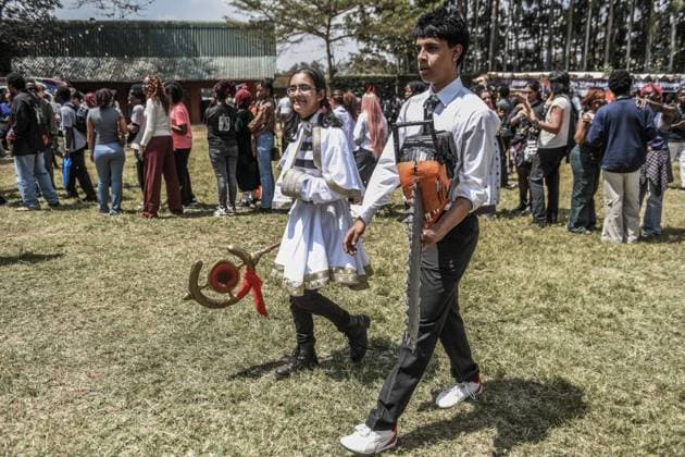 Nairobi Comic-Con Festival NAIROBI, KENYA - AUGUST 22: Youth dressed in costumes and accessories representing popular comic book and anime characters pose at the Carnivore Grounds in Nairobi, Kenya, on August 22, 2026, during the Nairobi Comic-Con (NAICCON). The annual pop culture festival brought together comic fans, gamers, cosplayers, and digital creators from across the region to celebrate creative arts, gaming tournaments, and comic book culture. Gerald Anderson Anadolu Nairobi Kenya. Editorial use only. Please get in touch for any other usage.  Copyright: x2026xAnadoluxGeraldxAndersonx