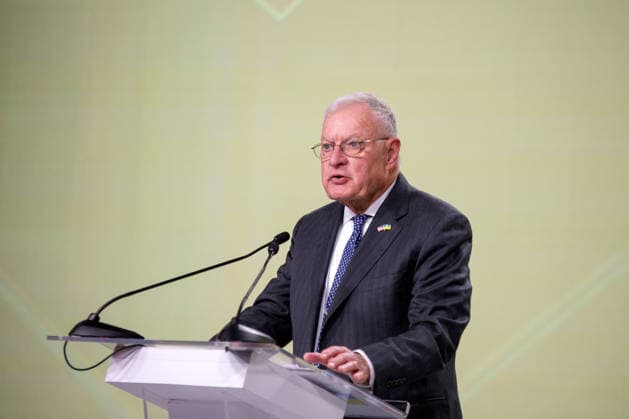 Former US Special Envoy for Ukraine General Keith Kellogg delivers a speech during the Ninth International Veterans Forum, Kyiv, Ukraine, August 22, 2026. Hundreds of veterans, representatives of the Ukrainian government, foreign partners, and distinguished guests took part in the large-scale annual event, which serves as Ukraine’s principal platform for dialogue on the development and implementation of state veterans’ policy. (Photo by Marianna Kotyk Ukrinform) Ninth International Veterans Forum in Kyiv  Copyright: xMariannaxKotykx