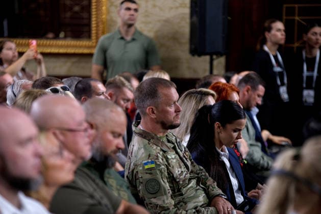 Guests attend the Ninth International Veterans Forum, Kyiv, Ukraine, August 22, 2026. Hundreds of veterans, representatives of the Ukrainian government, foreign partners, and distinguished guests took part in the large-scale annual event, which serves as Ukraine’s principal platform for dialogue on the development and implementation of state veterans’ policy. (Photo by Marianna Kotyk Ukrinform) Ninth International Veterans Forum in Kyiv  Copyright: xMariannaxKotykx