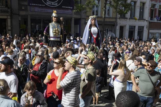 the 2026 edition of the Ducasse festivities with the marriage of the two giants, Monsieur et Madame Goliath , in Ath, on Saturday 22 August 2026.  NICOLASxMAETERLINCK 184020611