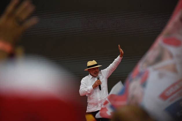 August 22, 2026, Rio De Janeiro, Rio De Janeiro, Brazil: Rio de Janeiro, Brazil, August 22 , 2026 : Brazilian President Luiz InoÂ¡cio Lula da Silva, who is running for re-election, held his first major campaign rally in the state of Rio de Janeiro on Saturday (22)...The event took place at MooÂßa Bonita Stadium, in Bangu, in the cityÃ¢â‚¬â ¢s West Zone. The stadium has a capacity of more than 9,000 people, and large screens were also set up outside the venue for supporters to follow the rally...The event marks an important moment in LulaÃ¢â‚¬â ¢s campaign in Rio de Janeiro, one of BrazilÃ¢â‚¬â ¢s most politically significant states. Rio De Janeiro Brazil  - ZUMAt142 20260822_aap_t142_006 Copyright: xFabioxTeixeirax