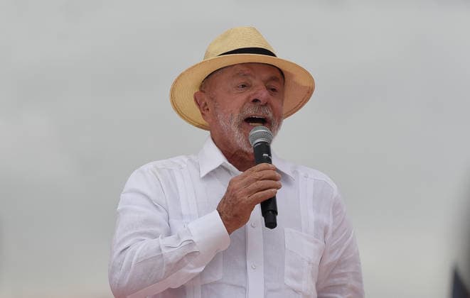 August 22, 2026, Rio De Janeiro, Rio De Janeiro, Brazil: Rio de Janeiro, Brazil, August 22 , 2026 : Brazilian President Luiz InoÂ¡cio Lula da Silva, who is running for re-election, held his first major campaign rally in the state of Rio de Janeiro on Saturday (22)...The event took place at MooÂßa Bonita Stadium, in Bangu, in the cityÃ¢â‚¬â ¢s West Zone. The stadium has a capacity of more than 9,000 people, and large screens were also set up outside the venue for supporters to follow the rally...The event marks an important moment in LulaÃ¢â‚¬â ¢s campaign in Rio de Janeiro, one of BrazilÃ¢â‚¬â ¢s most politically significant states. Rio De Janeiro Brazil  - ZUMAt142 20260822_aap_t142_024 Copyright: xFabioxTeixeirax