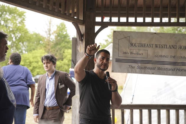 Michigan Democratic US Senate candidate El-Sayed addresses supporters at campaign event in Michigan REDFORD TOWNSHIP, MICHIGAN - AUGUST 22: Michigan Democratic US Senate candidate Abdul El-Sayed addresses supporters during the Redford Township Democratic Club campaign cookout in Redford Township, Michigan, United States on August 22, 2026. Katie McTiernan Anadolu Michigan United States. Editorial use only. Please get in touch for any other usage.  Copyright: x2026xAnadoluxKatiexMcTiernanx
