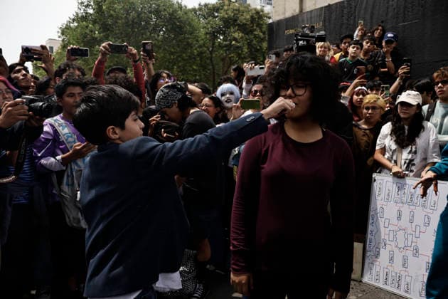 August 22, 2026, Mexico City, Cdmx, Mexico: For the first time, the Aura Farming battle, a viral phenomenon sweeping across Mexico, took place at the Monument to the Revolution. Organized by YouTuber Islas Vlogs, the event drew dozens of young people of various ages who gathered to watch and celebrate showdowns featuring poses, costumes, and eccentric dance moves. This new youth trend, born from the intersection of the internet and video games, involves physical actions and movements designed to project style, confidence, and charisma; these acts earn participants symbolic points that boost their Aura level. The term farming (or farmeo in Spanish) derives from the English word for harvesting crops, while Aura ,a concept with mult - ZUMAp204 20260822_zip_p204_017 Copyright: xJosuexPerezx