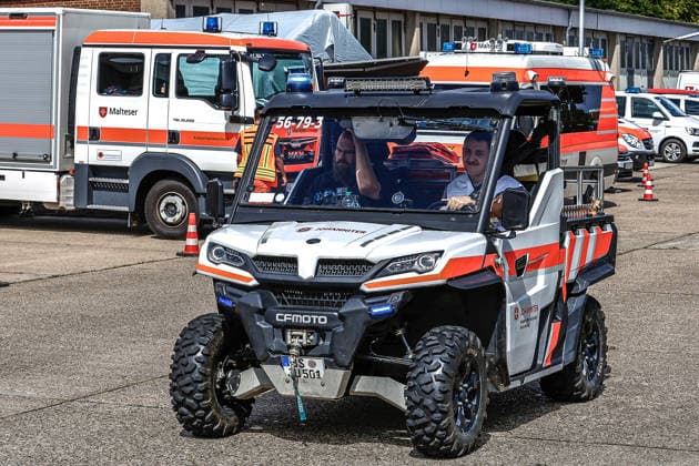 Abschlussübung Medizinische Task Force (MTF) Exercise 2026 (MTFEx2026) in Celle Geländegängiges Utility-Task-Vehicles der Johanniter der Regionalbereitschaft Harz-Heide. Celle-Scheuen Niedersächsisches Landesamt fü Niedersachsen, Landkreis Celle Germany *** Final Exercise of the Medical Task Force (MTF) Exercise 2026 (MTFEx2026) in Celle: All-Terrain Utility Task Vehicles from the Johanniter’s Harz-Heide-Celle-Scheuen Regional Response Unit, Lower Saxony State Office for Lower Saxony, Celle District, Germany