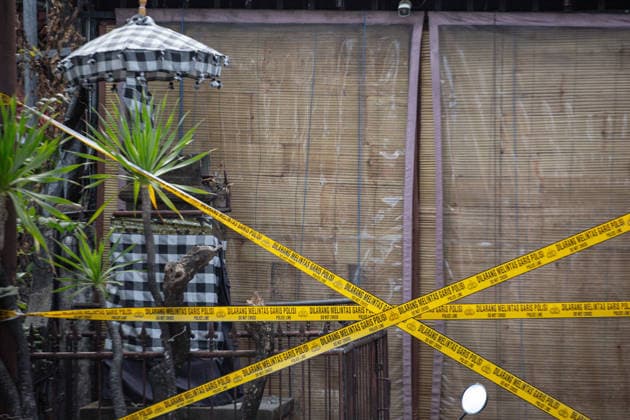 August 23, 2026, Badung, Bali, Indonesia: Yellow police tape cordons off the venue where a British tourist was fatally assaulted in the Kuta area, Badung, Bali. Denpasar Police have launched an investigation into the death of British national Paul Innes Dougan following a physical altercation involving four Australian tourists, working alongside national law enforcement to track down those responsible Badung Indonesia - ZUMAp229 20260823_zip_p229_006 Copyright: xLanaxPriatnax